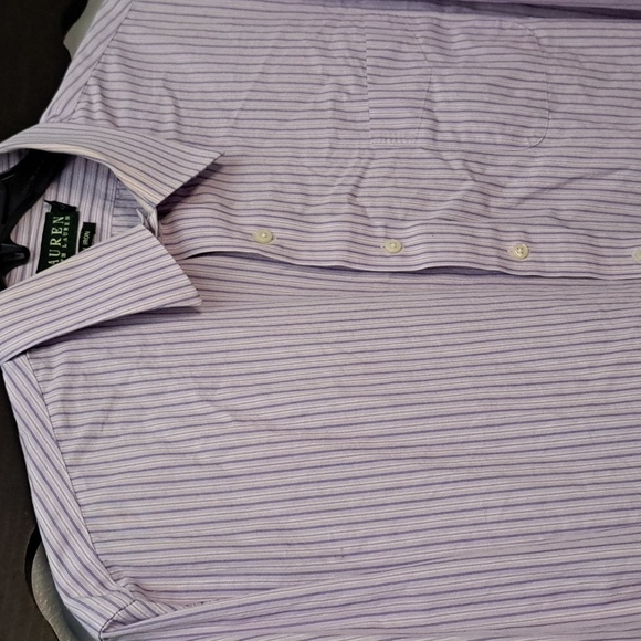 Ralph Lauren Men's Lavender Striped Shirt 17.5 - Picture 2 of 6
